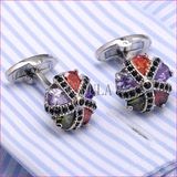 VAGULA Super Quality CZ Rhinestone Cuffs Gemelos Cuff Links Crystal Cufflinks 381