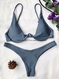 Charming Simple swimming Wear Lady Push up Plunge Bikini Swimsuit