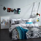 Black and White Zebra Printed Cotton Bedding Set