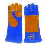 Blue Cow Leather Welding Gloves Industry Protective Working Safety Gloves