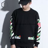 High Quality Printing Long Sleeve Men Hoodies Round Neck