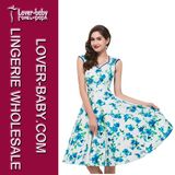 Woman Fashion Dresses Flower Skater Dress (L36115-1)