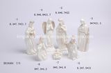 White/ Gold Ceramic Glaze Nativity Set for Christmas Decoration