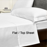 Four Star Hotel Plain White Cotton Flat Sheet Top Sheet