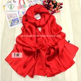 2017 High Quality Plain Silk Satin Shawl All-Match Fashion Scarf