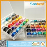 Colorful 70d/2 Polyester Prewound Bobbins Thread in Transparent Box