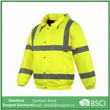 High Visibility Men's Safety Bomber Jacket Reflective Stripes