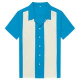 Wholesale Clothing Blue Ivory Splicing Retro Vintage Shirts for Men