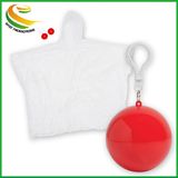 Custom Plastic Raincoat Poncho Ball with Keychain/Keyring