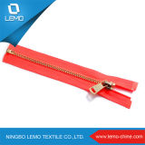 Fashion Metal Zipper with Plating Golden Color