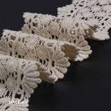 Cotton Beige Scallped Venice Switzerland Trim Lace Embroidery Lace Trimming