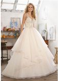 2017 Crystal Beaded Embroidery Ball Gown Bridal Wedding Dresses Wm1705