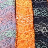 Crochet Double Colors Lace Fabric with Thread Embroidery Fabrics