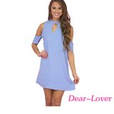 Artful Keyhole and Cold Shoulder Lady Dress