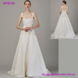 White Elegant Sleeveless Lace Wedding Dress for Bridal