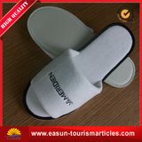 Hotel Printing Logo Polyester Fleece Hotel Slipper, Cheap Airplane Slippers