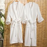 White Cotton Terry Unisex Hotel Bathrobe with Embroidered Logo