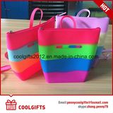 2017 New Design Colorful Rainbow Silicone Women Backpack with Zipper