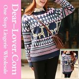 Ladies Fashion Acrylic Knitted Striped Cardigan Sweater with Fringes