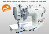 Semi Oil Double Needle Split Needle Bar Lockstich Sewing Machine with Standard Hook Fit8450