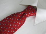 Fashion Red Colour Dotty design Men's Nature Silk Printed Neckties