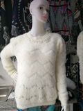 Wholesale Mohair Knit Pullover Women Round Neck Sshort Sweater