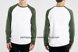 Contrast Color Reglan Sleeve Slub Cotton Mens Shirt