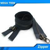 Two-Way Auto-Lock Antique Copper Color Teeth Metal Zipper