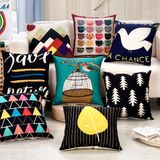 Customized Digital Printed Cotton Linen Decorative Cushion Cover Throw Pillow Case