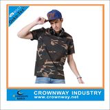 Mens Casual Camo Military Quick Dry Crew Neck Shirt