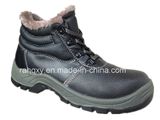 Split Embossed Leather Safety Shoes with Artificial Fur Lining (HQ05063)