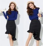 Ladies High Waisted Slim Tight Mini Short Skirt