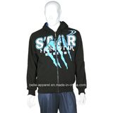 Men's Good Quality Full Zipper Polyester Print Hoodies