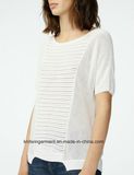 OEM Women Fashion Round Neck Short Sleeve Sweater Clothes (W17-719)