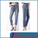 Waisted Jeans Boyfriend Slim Fit Jeans for Woman (JC1359)