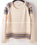 Women Fashion Sales V Neck Long Sleeve Sweater Clothing (X-253)