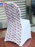 Beautiful Back Gold 3D Embroidery Spandex Wedding Chair Cover
