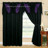 Dark Purple/Red Wine Valance Design Rod Pocket Curtain