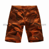 Orange Camouflage Printed 100% Cotton Men's Shorts (FB65-3114)
