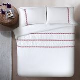 White Geometric Stripe Patchwork Polycotton 3PCS Bedding Set
