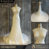 High Quality New Design Mermaid Embroidered Lace Wedding Gown