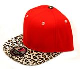 New 100% Acrylic Leopard Brim Snapback Cap