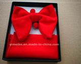 Newest Velvet Oversize Pocket Square Cufflinks Bowties Set with Gift Box Logo Label Acceptable