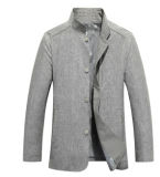 Clothing Coat Stand-up Neck Grey Traditonal Men Fashion Jacket