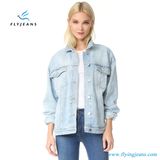 Distressed Stars Boxy Oversized Denim Women Jeans Jacket