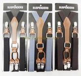 Fashion 4 Clips PU Suspender for Men