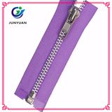Metal Zipper for Plastic Bag Shiny Silver