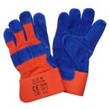 Blue Leather Safety Hand Protective Work Gloves with Ce En388