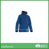 High Quality Man Navy Windproof Comfortable Hoody Softshell Jacket