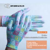 K-156 13 Gauges Polyester / Nylon PU Coated Working Safety Gloves